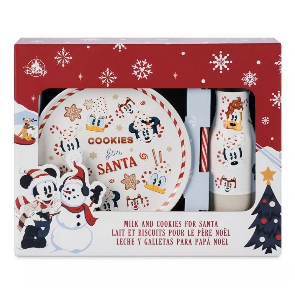 Disney Walt's Holiday Lodge Mickey Friends Milk and Cookies for Santa Set